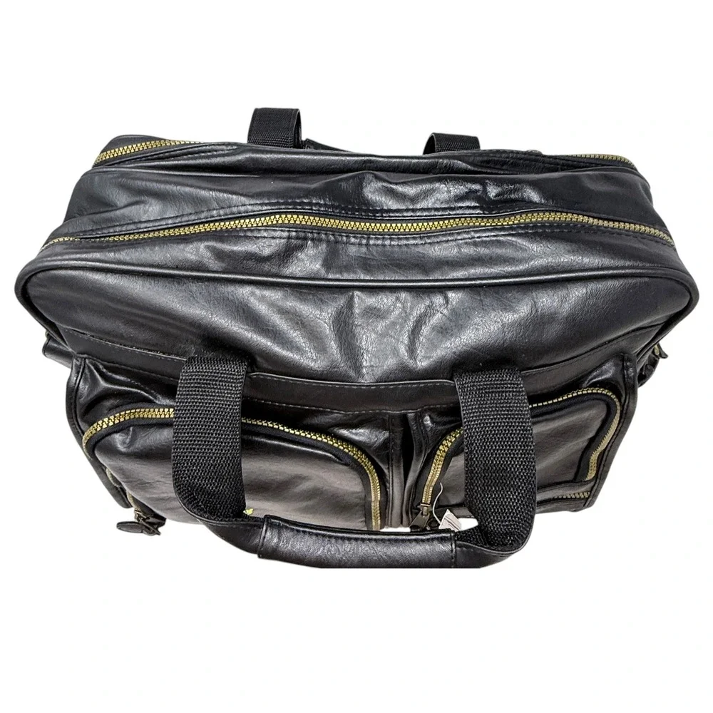 New Main Line Masters Golf Briefcase Mens Black Leather Messenger Bag 6116